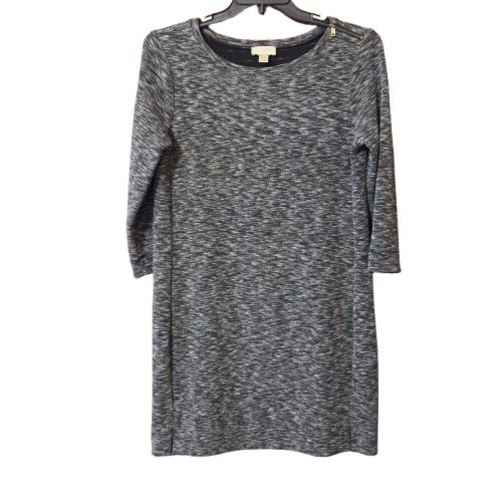 Loft Outlet Womens Dress Size M Mottled Black 3/4 Sleeves Shoulder Zip